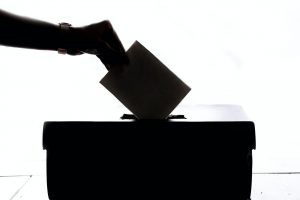 ballot box with a vote